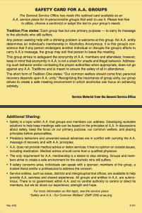 F-211 Safety Card for A.A. Groups Cover