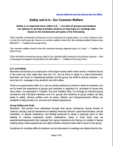 SMF-209 Safety and AA Our Common Welfare Cover